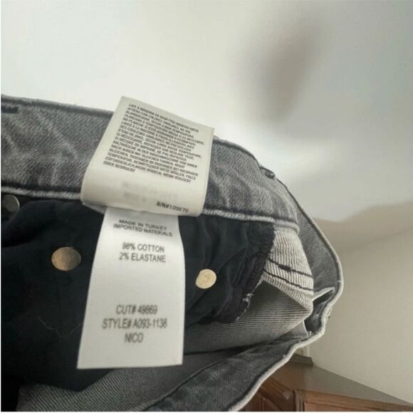 AGOLDE Nico High-Rise Raw Hem Button Fly Skinny Jeans Gray Size 24 - Picture 14 of 14